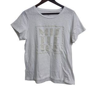 J. Crew Mistletoe Cream Collector Crew Tee 100% Cotton Size XL